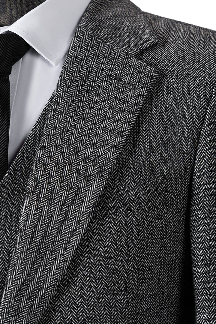 Bllmen Grey 3 Pieces Mens Suit Notch Lapel Tuxedos ST008