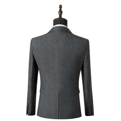 Bllmen Grey 3 Pieces Mens Suit Notch Lapel Tuxedos ST008