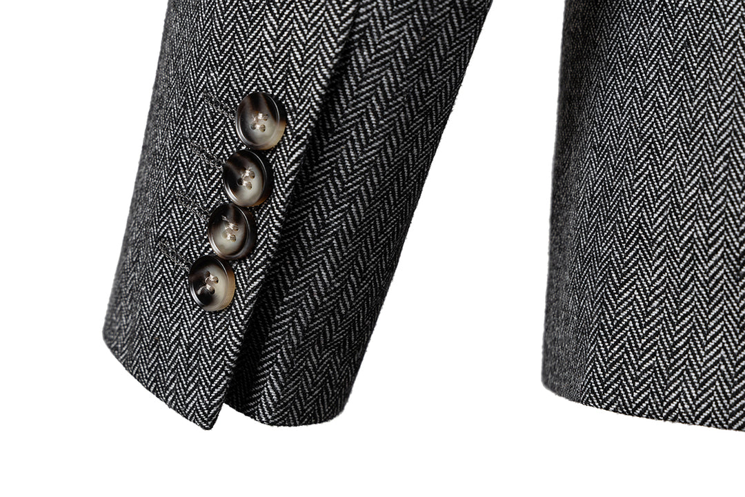 Bllmen Grey 3 Pieces Mens Suit Notch Lapel Tuxedos ST008