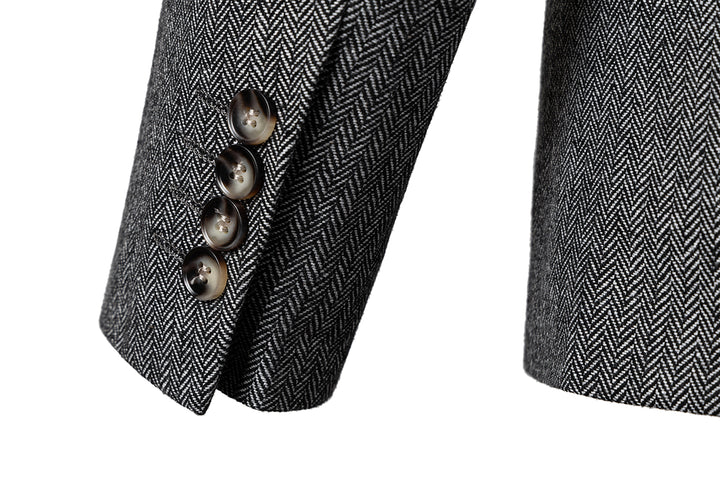 Bllmen Grey 3 Pieces Mens Suit Notch Lapel Tuxedos ST008