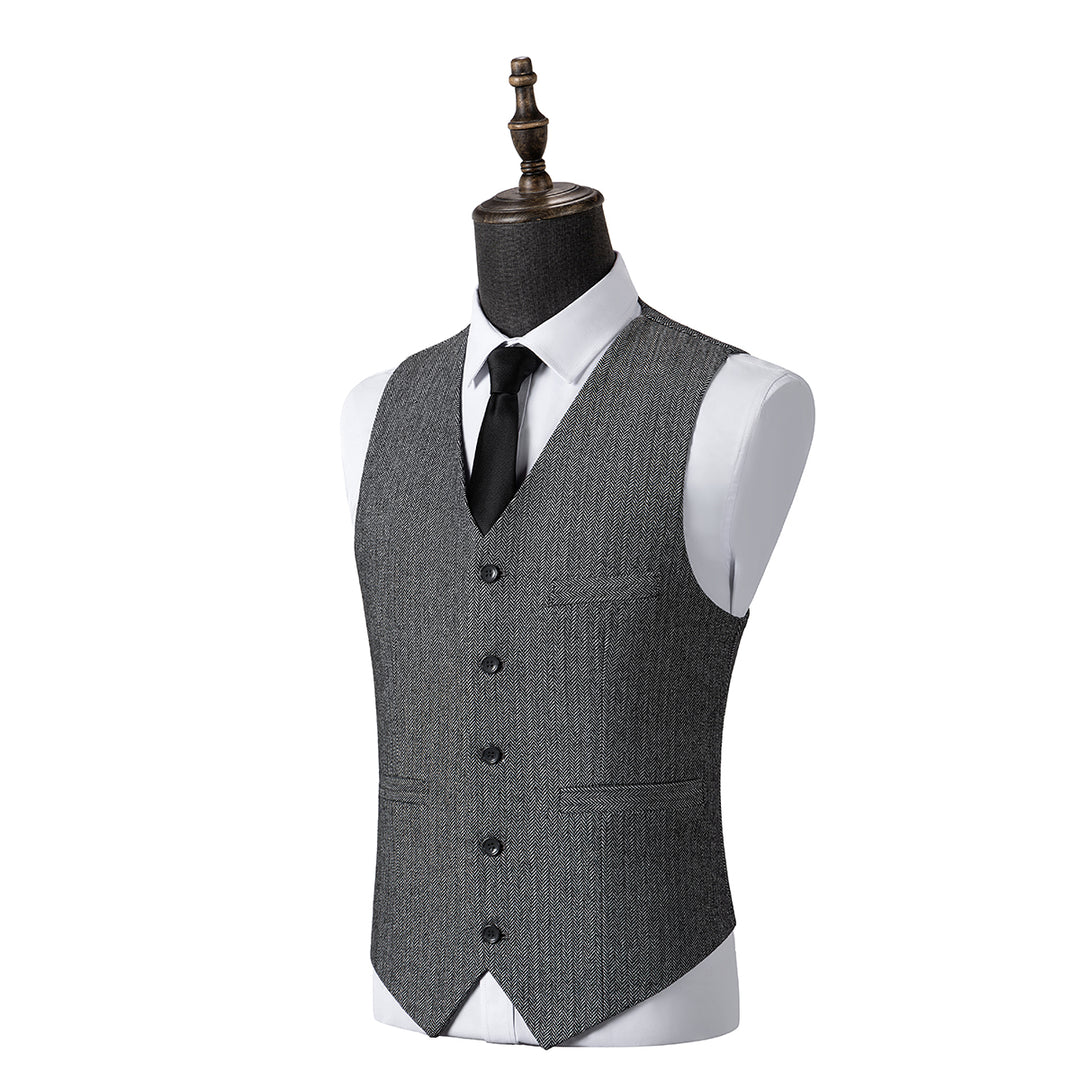 Bllmen Grey 3 Pieces Mens Suit Notch Lapel Tuxedos ST008