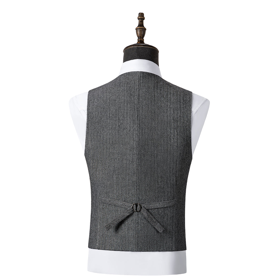 Bllmen Grey 3 Pieces Mens Suit Notch Lapel Tuxedos ST008