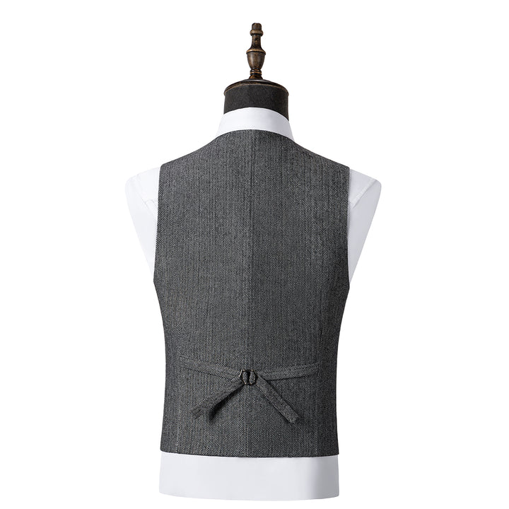 Bllmen Grey 3 Pieces Mens Suit Notch Lapel Tuxedos ST008