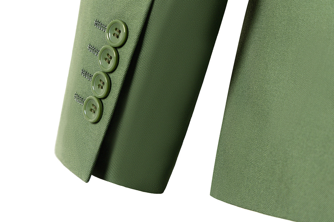 Bllmen Olive Green 3 Pieces Mens Suit Notch Lapel Tuxedos ST006