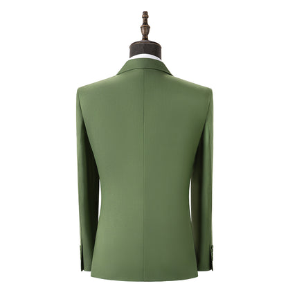 Bllmen Olive Green 3 Pieces Mens Suit Notch Lapel Tuxedos ST006