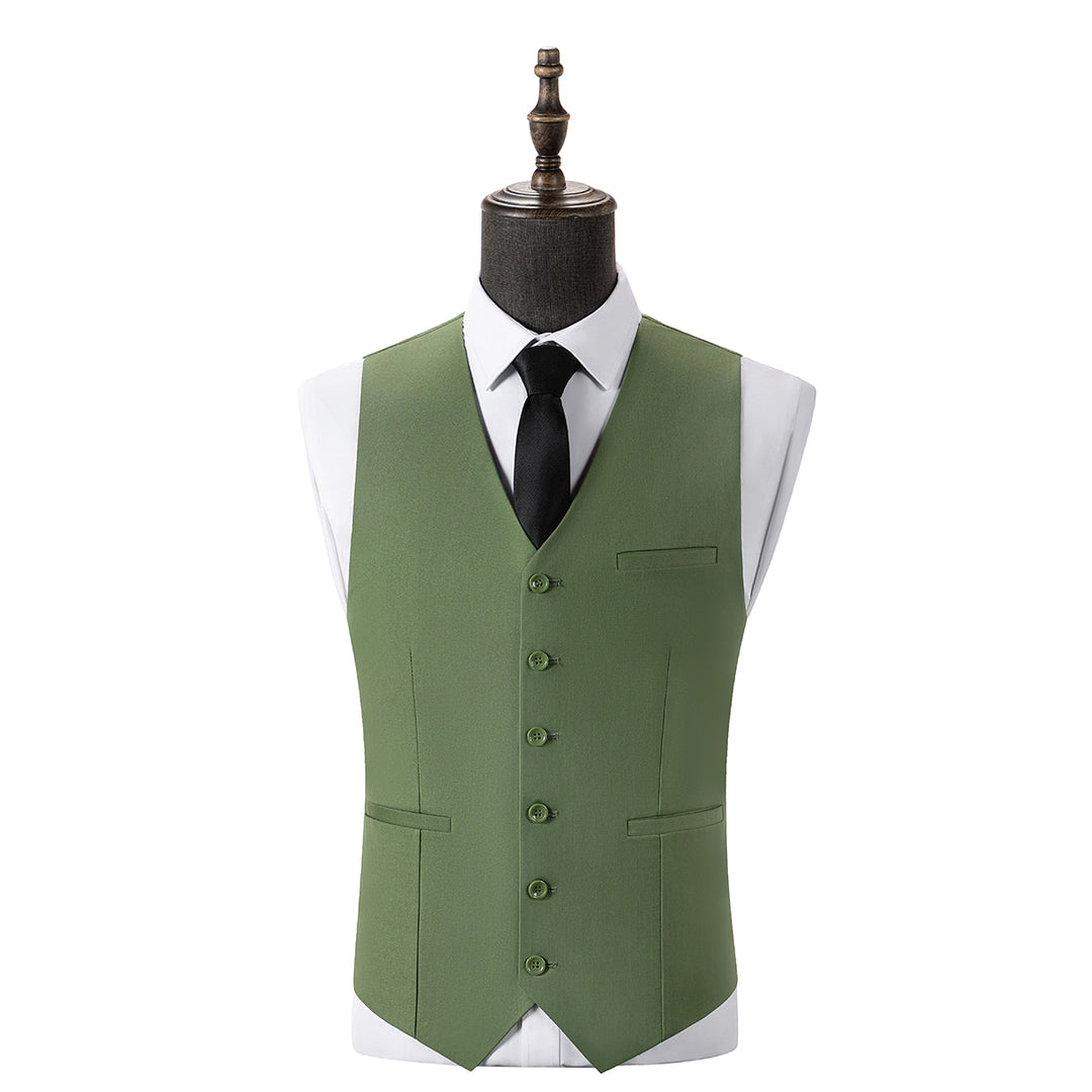 Bllmen Olive Green 3 Pieces Mens Suit Notch Lapel Tuxedos ST006