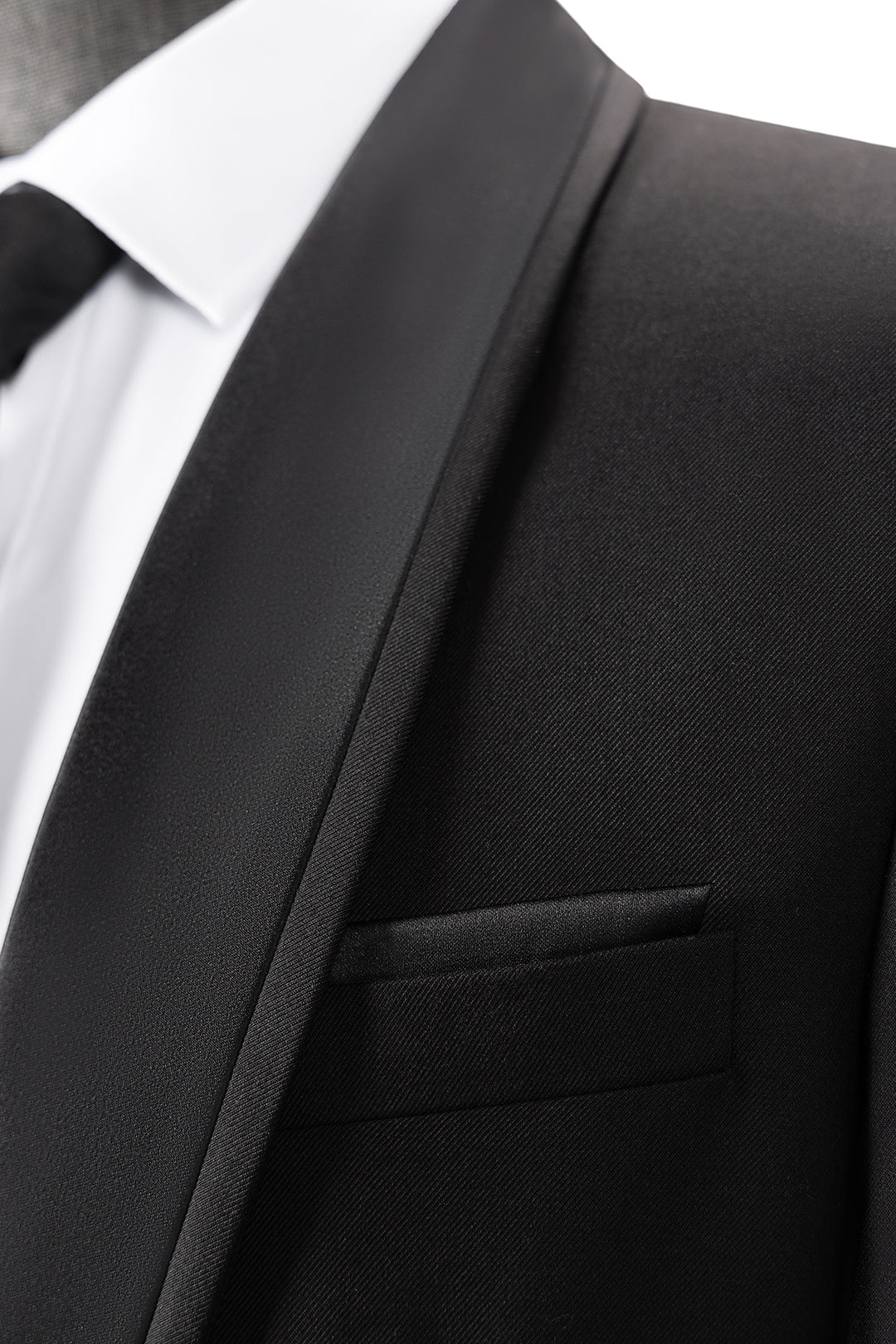 Bllmen Black 3 Pieces Mens Suit Shawl Lapel Tuxedos ST004