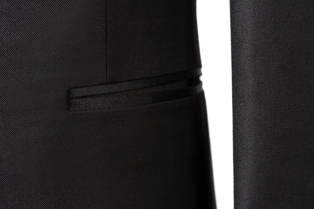 Bllmen Black 3 Pieces Mens Suit Shawl Lapel Tuxedos ST004