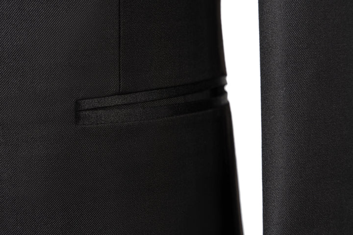 Bllmen Black 3 Pieces Mens Suit Shawl Lapel Tuxedos ST004