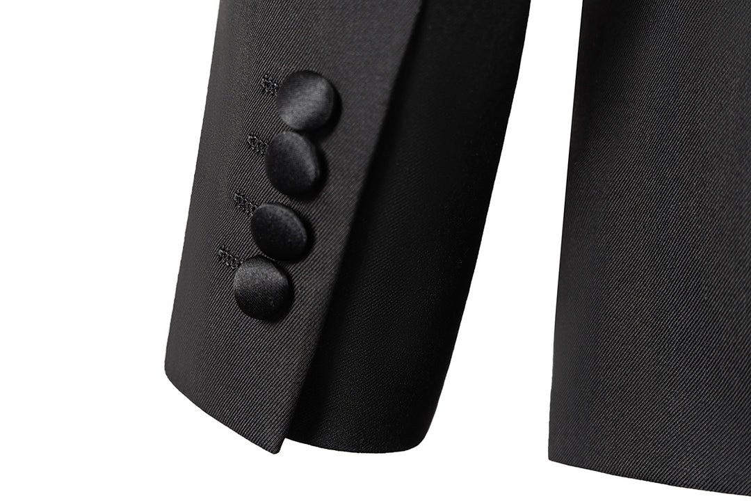 Bllmen Black 3 Pieces Mens Suit Shawl Lapel Tuxedos ST004