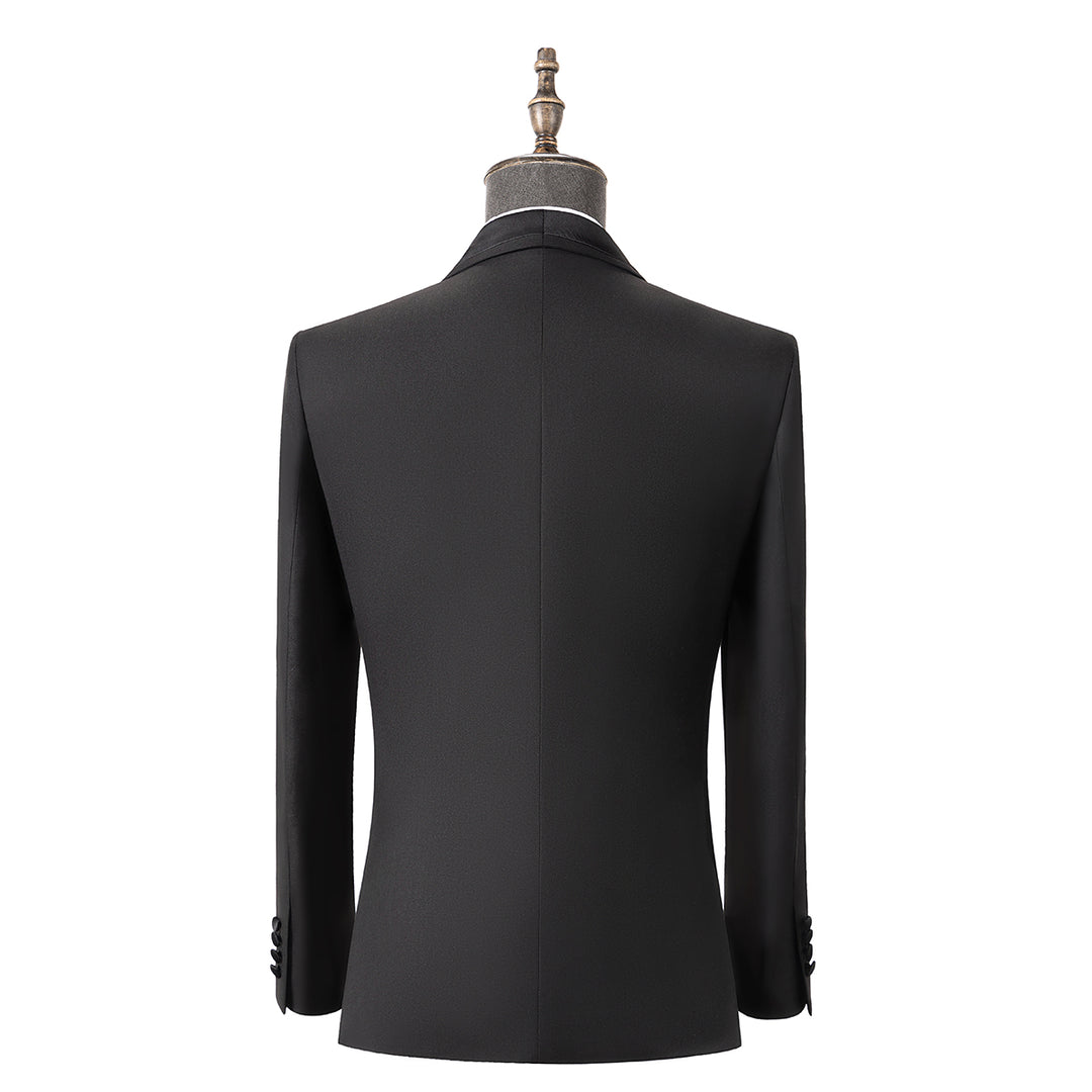 Bllmen Black 3 Pieces Mens Suit Shawl Lapel Tuxedos ST004