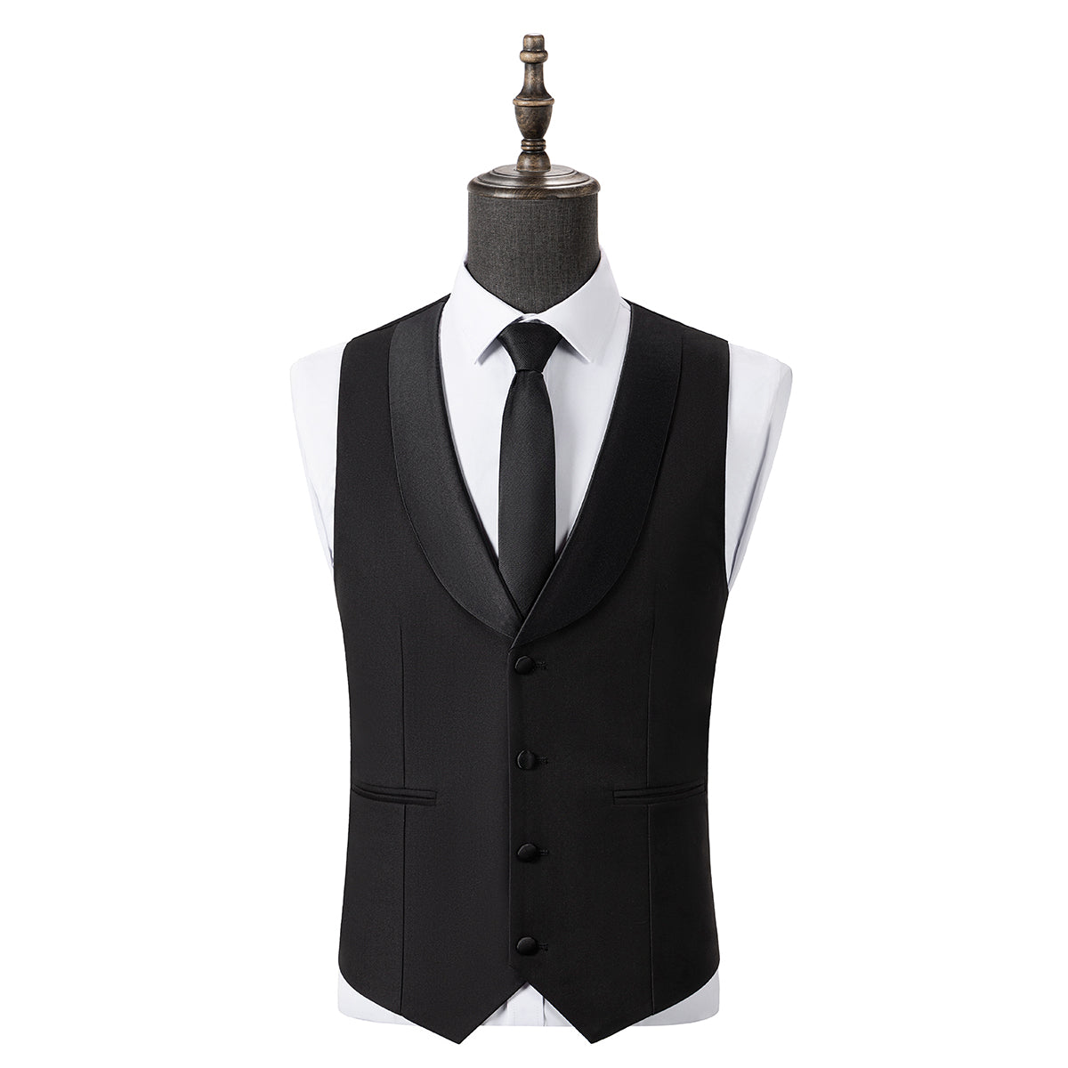 Bllmen Black 3 Pieces Mens Suit Shawl Lapel Tuxedos ST004