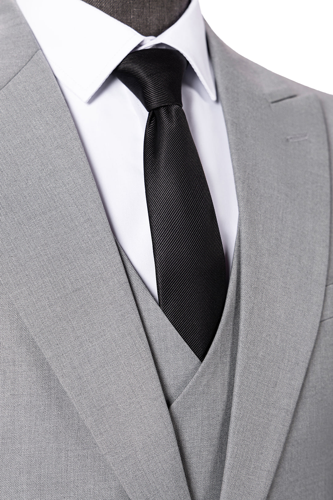 Bllmen Silver 3 Pieces Mens Suit Peak Lapel Tuxedos ST005