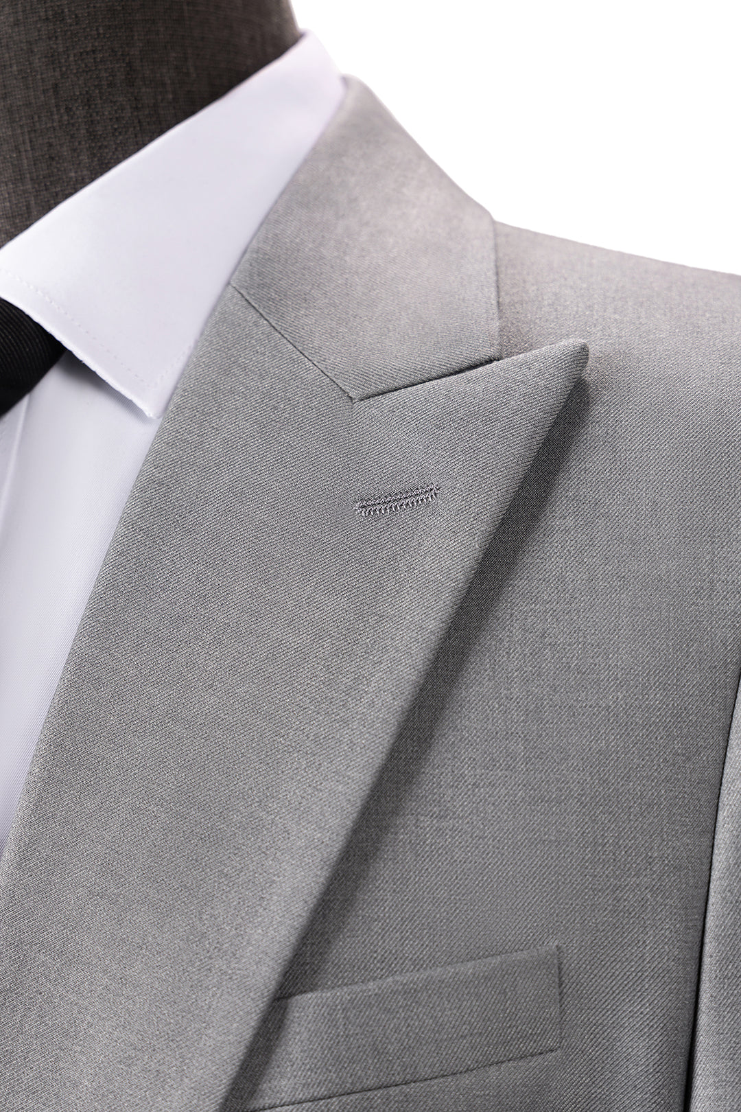 Bllmen Silver 3 Pieces Mens Suit Peak Lapel Tuxedos ST005