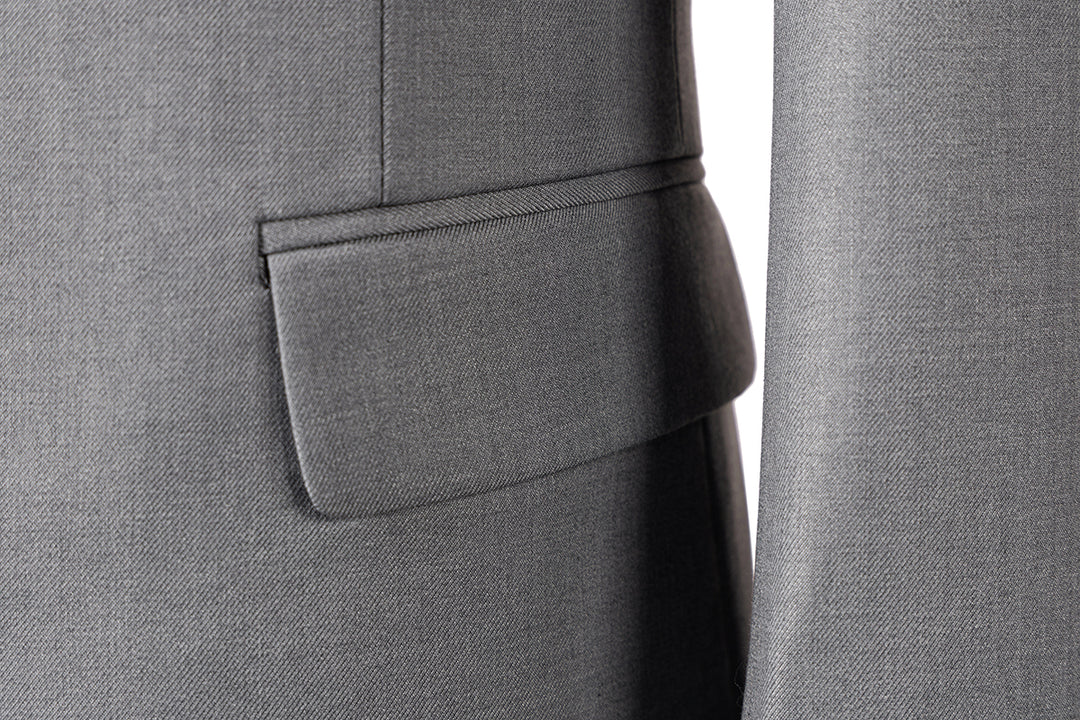 Bllmen Silver 3 Pieces Mens Suit Peak Lapel Tuxedos ST005