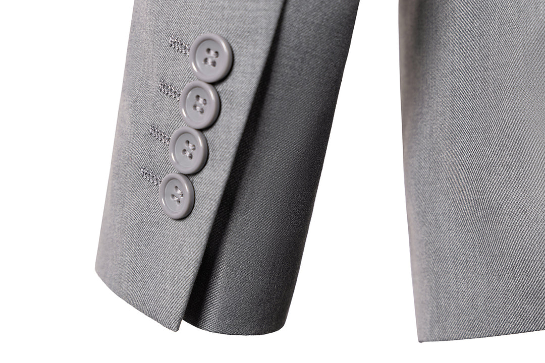 Bllmen Silver 3 Pieces Mens Suit Peak Lapel Tuxedos ST005