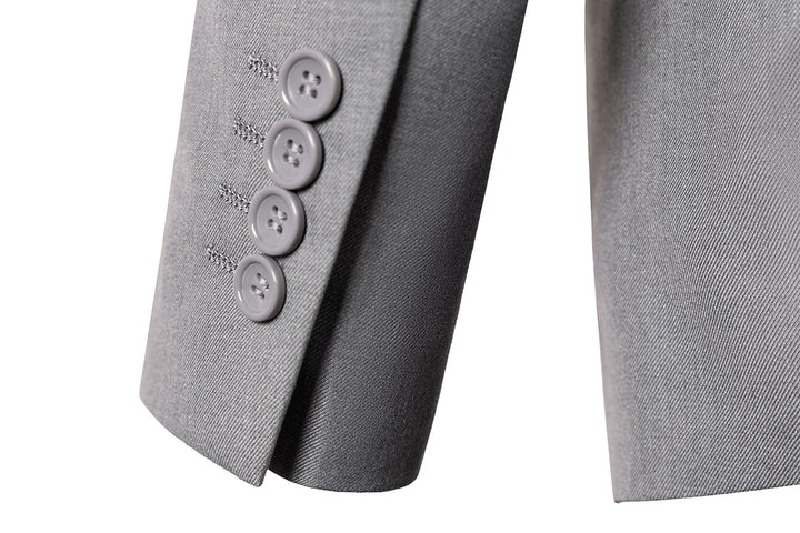 Bllmen Silver 3 Pieces Mens Suit Peak Lapel Tuxedos ST005