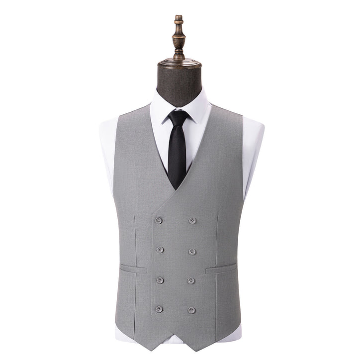 Bllmen Silver 3 Pieces Mens Suit Peak Lapel Tuxedos ST005