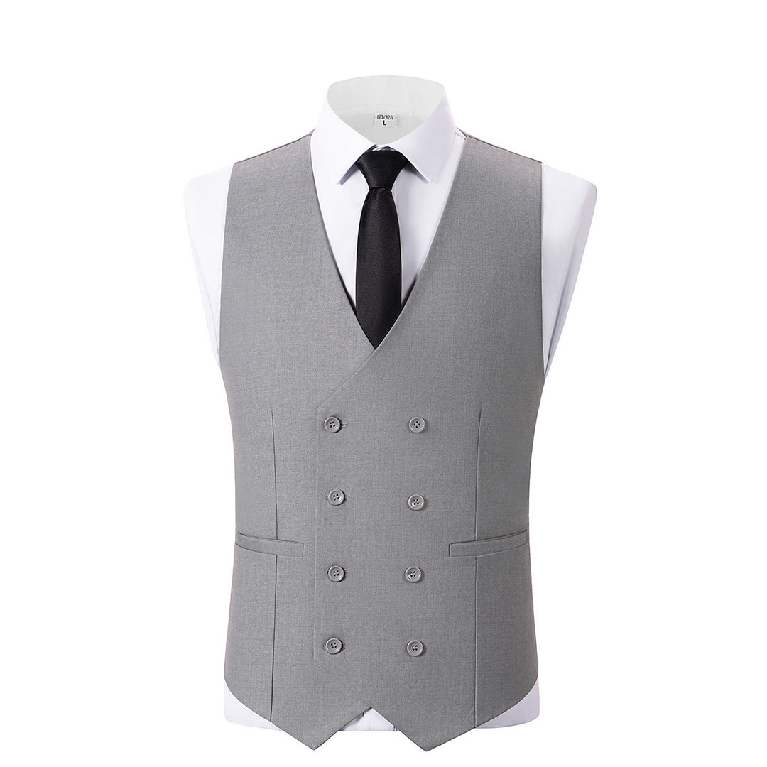 Bllmen Silver 3 Pieces Mens Suit Peak Lapel Tuxedos ST005