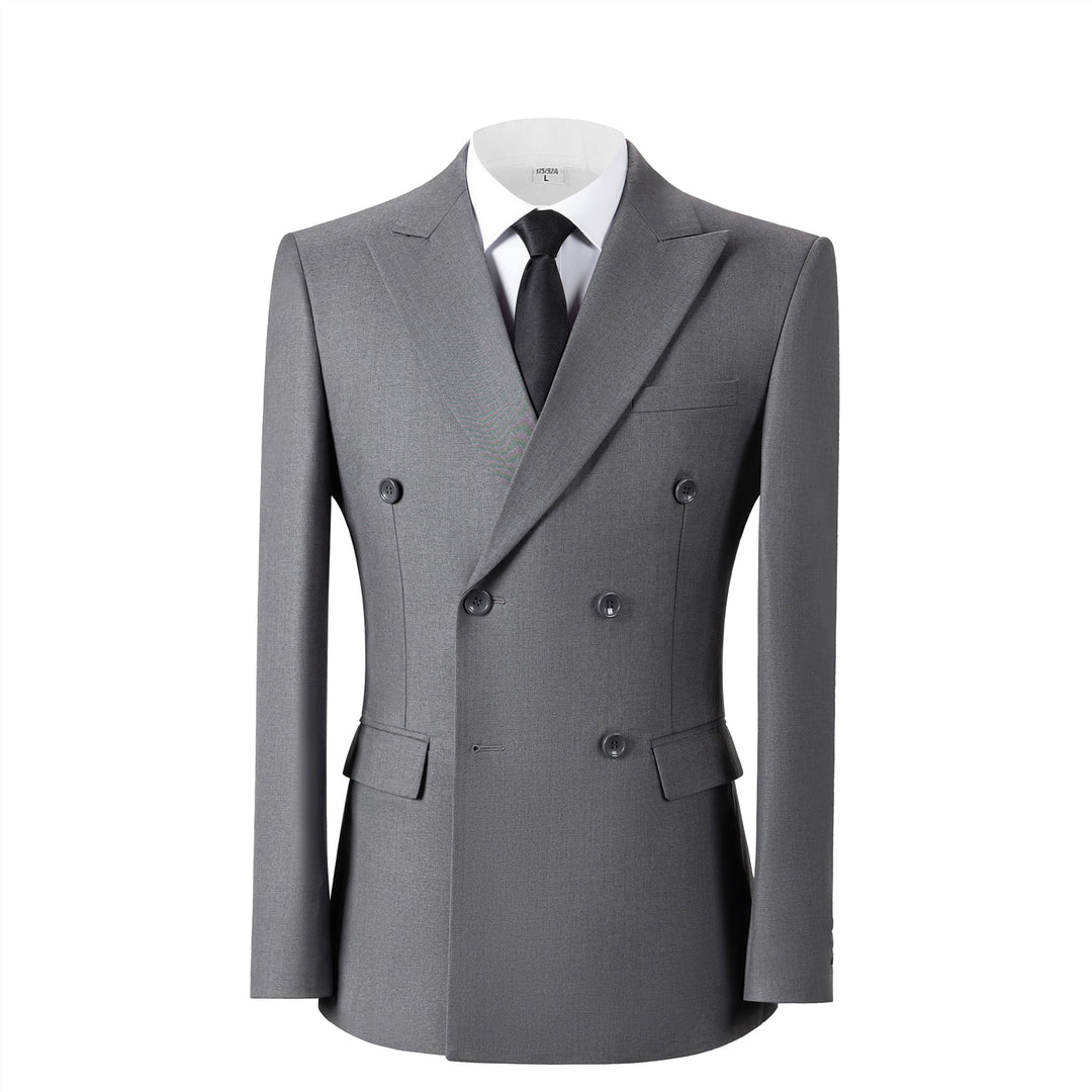 Bllmen Grey 2 Pieces Solid Peak Lapel Men's Suit ST002