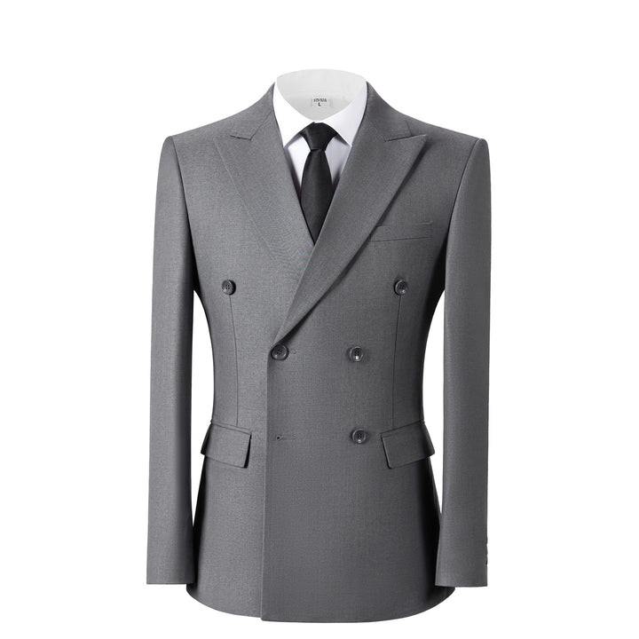 Bllmen Grey 2 Pieces Solid Peak Lapel Men's Suit ST002