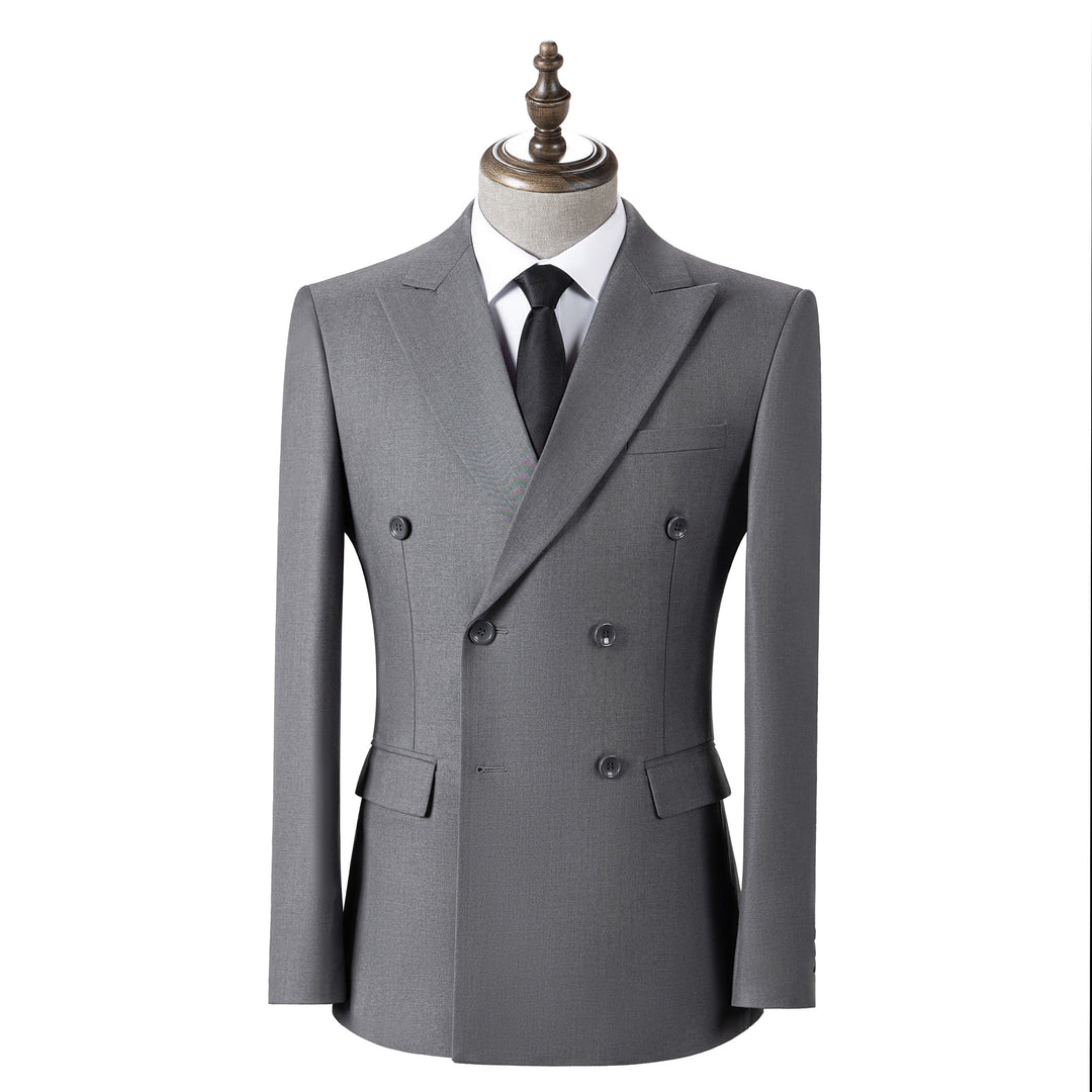 Bllmen Grey 2 Pieces Solid Peak Lapel Men's Suit ST002