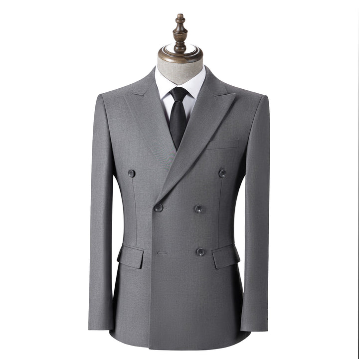 Bllmen Grey 2 Pieces Solid Peak Lapel Men's Suit ST002