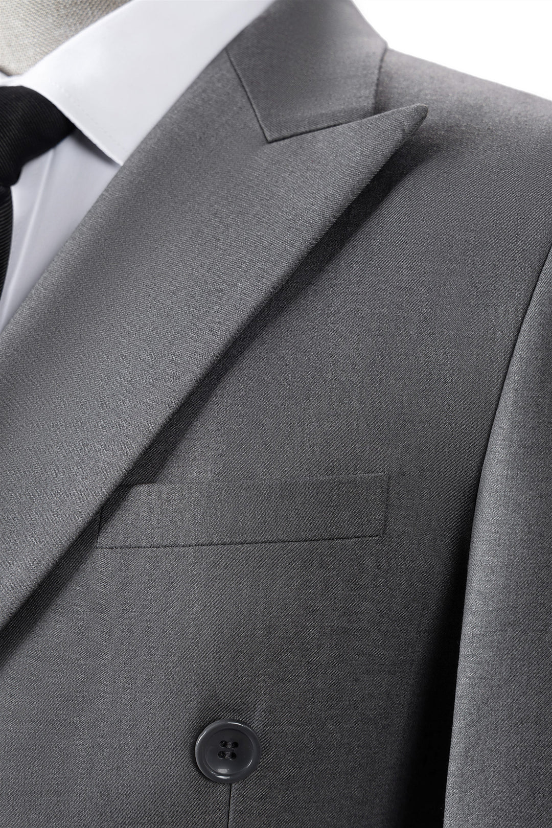 Bllmen Grey 2 Pieces Solid Peak Lapel Men's Suit ST002