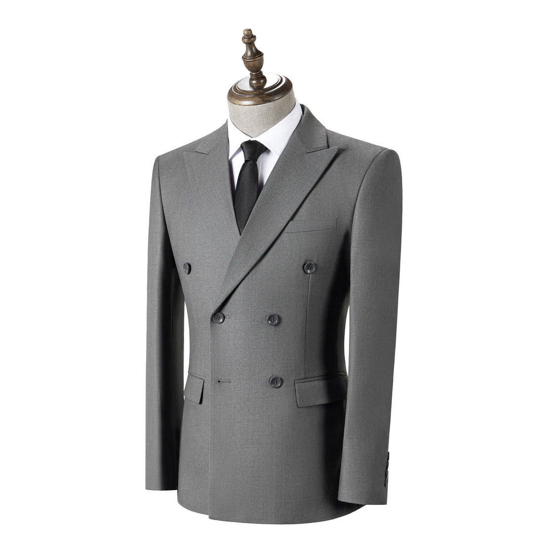 Bllmen Grey 2 Pieces Solid Peak Lapel Men's Suit ST002
