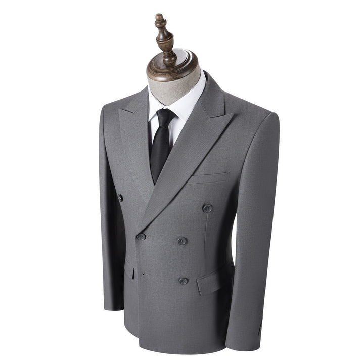 Bllmen Grey 2 Pieces Solid Peak Lapel Men's Suit ST002