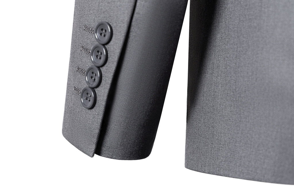 Bllmen Grey 2 Pieces Solid Peak Lapel Men's Suit ST002