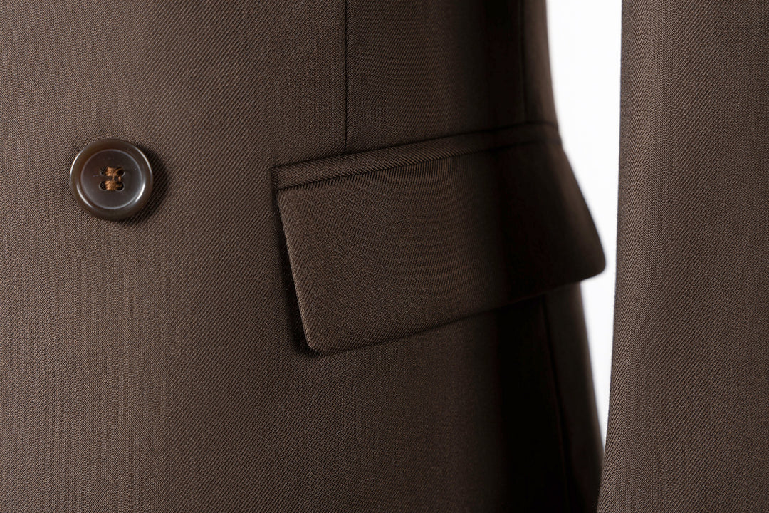 Bllmen Brown 2 Pieces Solid Peak Lapel Men's Suit ST002