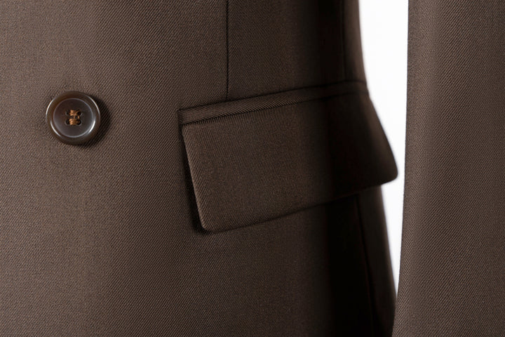 Bllmen Brown 2 Pieces Solid Peak Lapel Men's Suit ST002