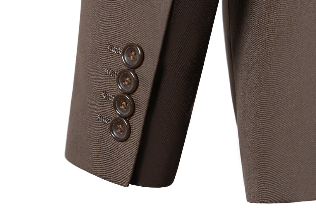 Bllmen Brown 2 Pieces Solid Peak Lapel Men's Suit ST002