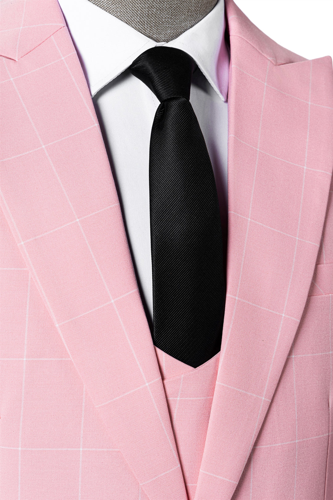 Bllmen Pink 3 Pieces Mens Suit Peak Lapel Tuxedos ST017