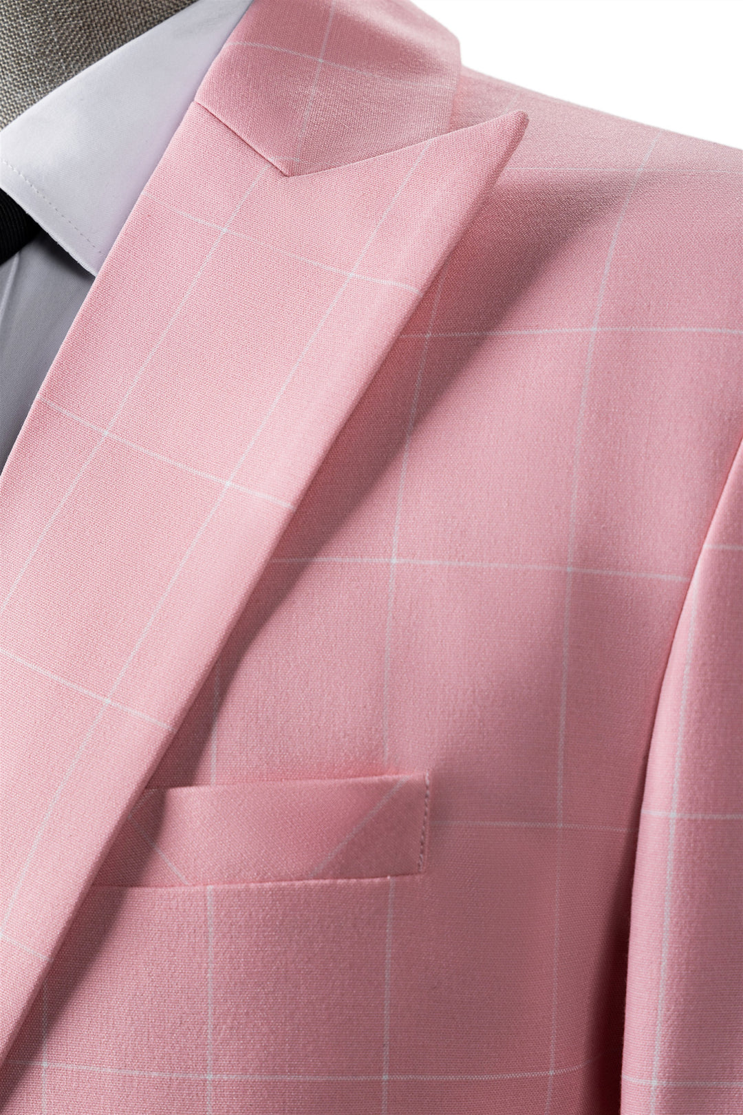 Bllmen Pink 3 Pieces Mens Suit Peak Lapel Tuxedos ST017