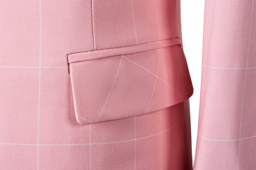 Bllmen Pink 3 Pieces Mens Suit Peak Lapel Tuxedos ST017