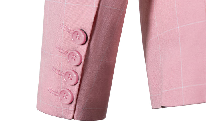 Bllmen Pink 3 Pieces Mens Suit Peak Lapel Tuxedos ST017