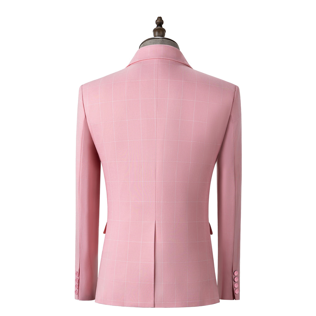 Bllmen Pink 3 Pieces Mens Suit Peak Lapel Tuxedos ST017