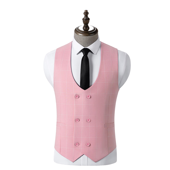 Bllmen Pink 3 Pieces Mens Suit Peak Lapel Tuxedos ST017