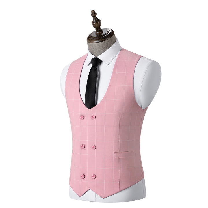 Bllmen Pink 3 Pieces Mens Suit Peak Lapel Tuxedos ST017