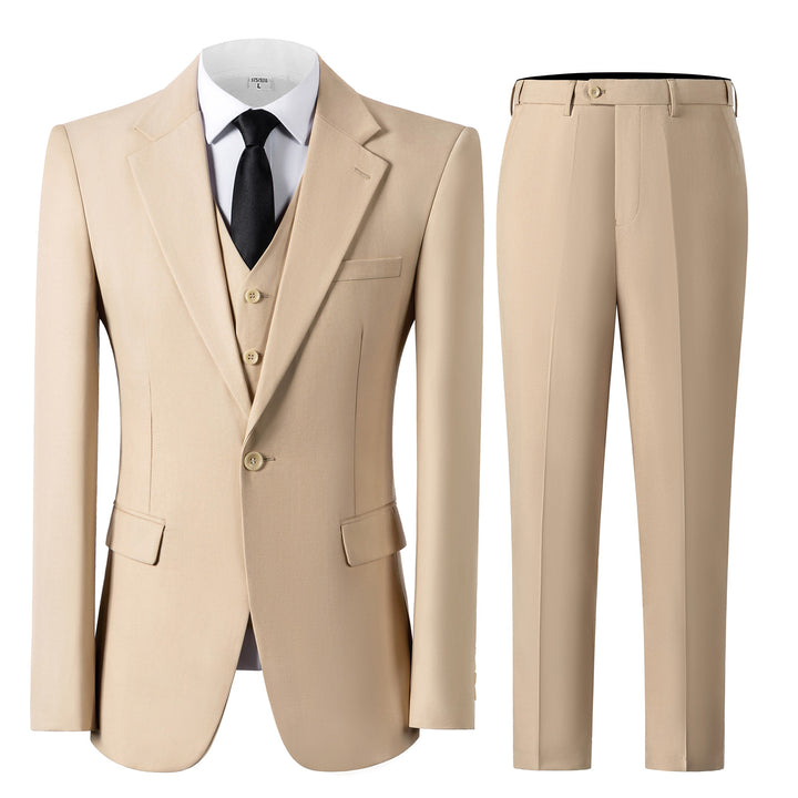 Bllmen Champagne 3 Pieces Mens Suit Notch Lapel Tuxedos ST003