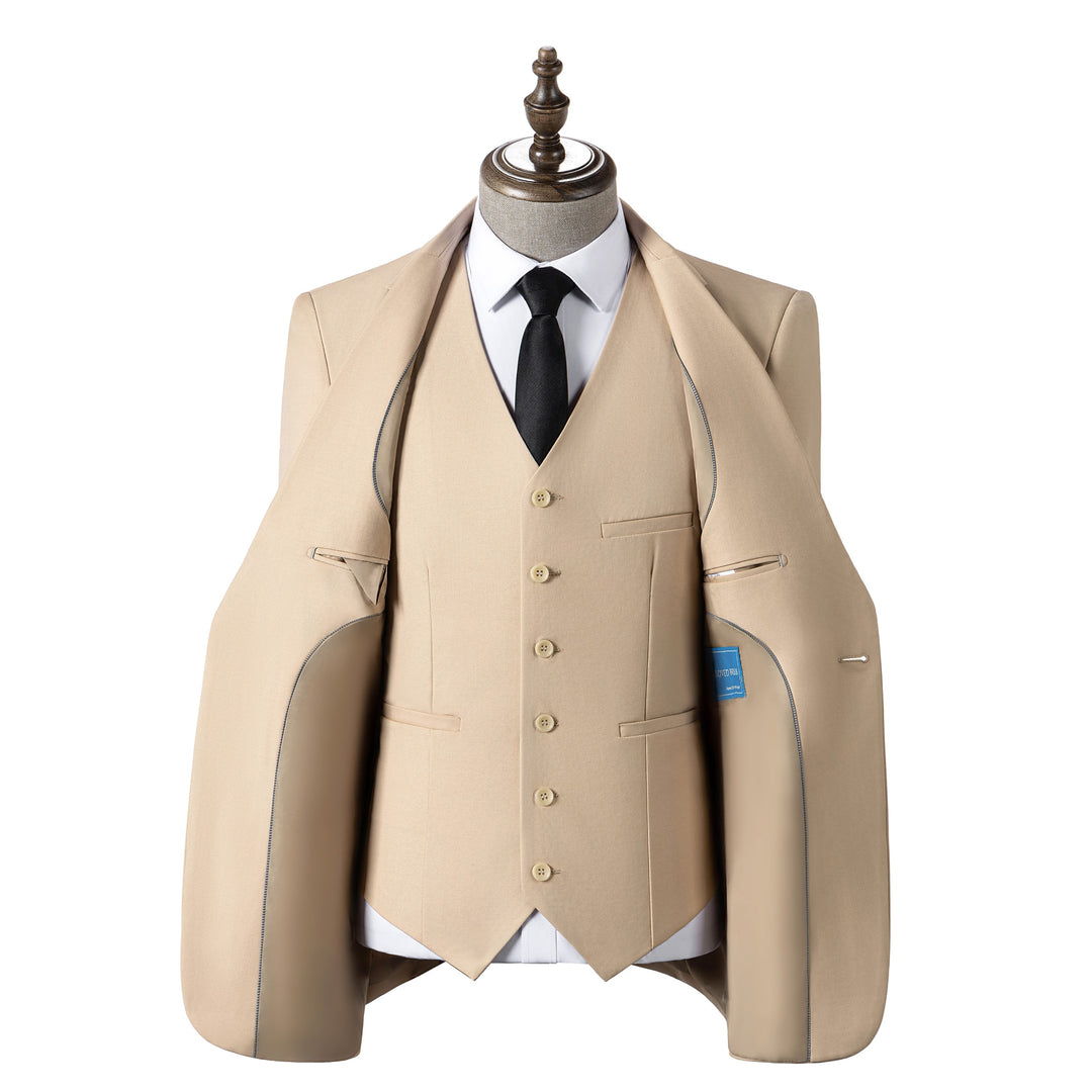 Bllmen Champagne 3 Pieces Mens Suit Notch Lapel Tuxedos ST003