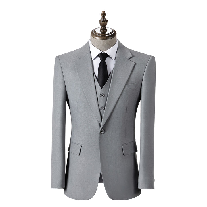 Bllmen Silver 3 Pieces Mens Suit Notch Lapel Tuxedos ST003