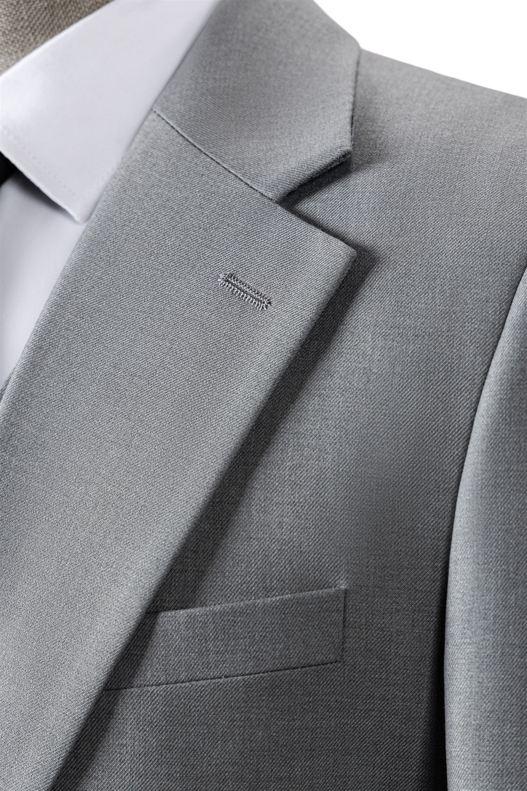 Bllmen Silver 3 Pieces Mens Suit Notch Lapel Tuxedos ST003