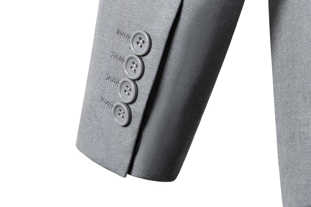 Bllmen Silver 3 Pieces Mens Suit Notch Lapel Tuxedos ST003