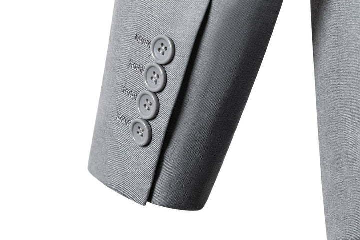 Bllmen Silver 3 Pieces Mens Suit Notch Lapel Tuxedos ST003