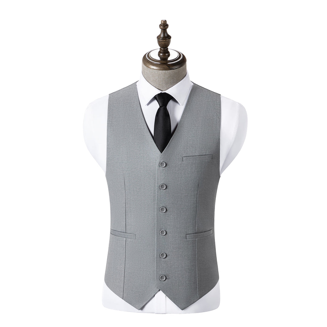 Bllmen Silver 3 Pieces Mens Suit Notch Lapel Tuxedos ST003