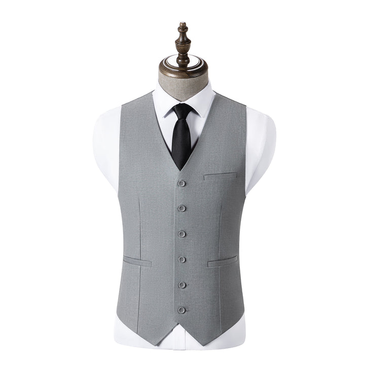Bllmen Silver 3 Pieces Mens Suit Notch Lapel Tuxedos ST003