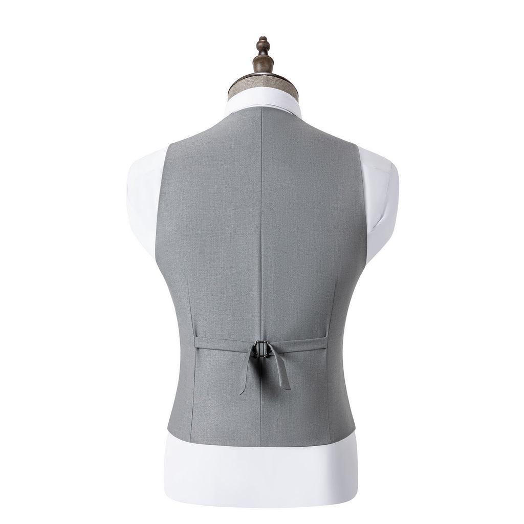 Bllmen Silver 3 Pieces Mens Suit Notch Lapel Tuxedos ST003